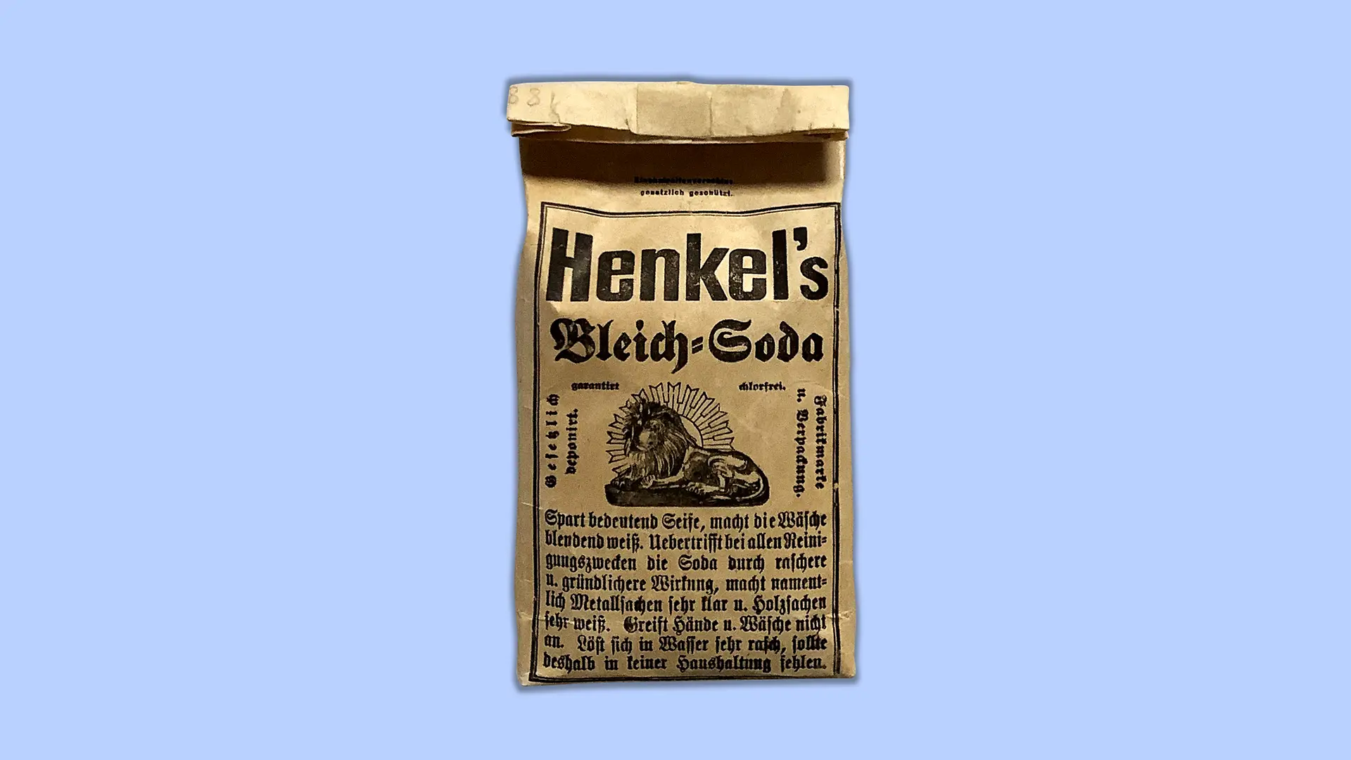 헨켈의 ‘헨켈 표백 소다(Henkel’s Bleich-Soda)’ 제품 포장입니다.