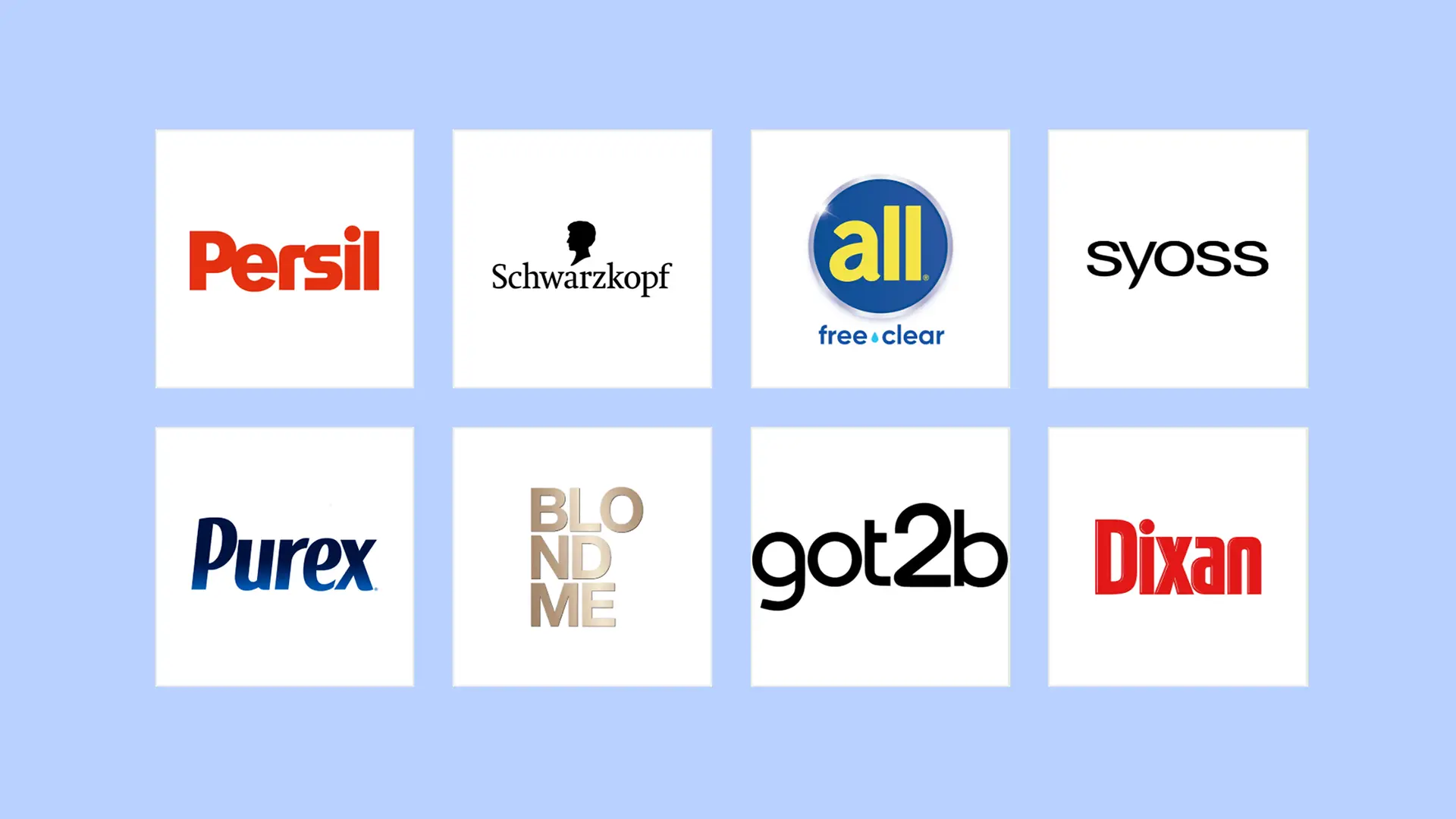 헨켈 컨슈머 브랜드에 속한 다양한 브랜드 로고 이미지입니다.